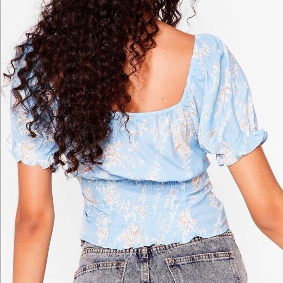 NASTY Gal Floral Crop Top Size 2 - Picture 12 of 13